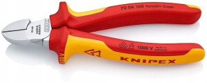 Szczypce tnące boczne izolowane VDE 1000V 160 mm KNIPEX