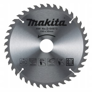 Tarcza tnąca, Standard T.C.T, 190 x 30 mm, 40Z, do drewna MAKITA