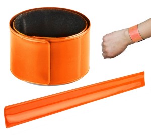 POMARAŃCZOWA OPASKA ODBLASKOWA NA REKE SAMOZACISKOWA 3x40 CM