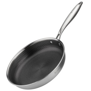 PATELNIA STALOWA 26cm Z POWŁOKĄ PLASTER MIODU E-7548