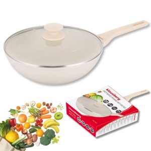 PATELNIA MARMURKOWA GŁĘBOKA WOK 28cm Z POKRYWĄ KLAUSBERG 28cm KB-7991