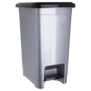 Kosz na śmieci plastikowy z pedałem wąski 15 l