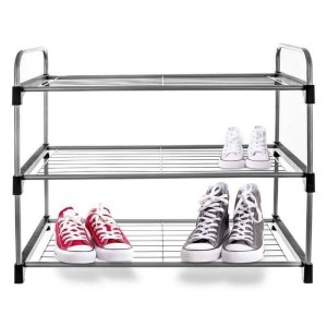 Regał na buty metalowy 3-poziomowy 65,5x30x54 cm