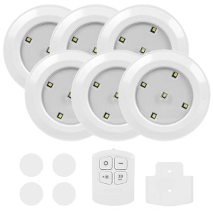 6X LAMPKA SAMOPRZYLEPNA LED + PILOT PPD002