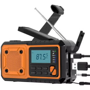 PRZENOŚNE RADIO SOLARNE KORBKA ALARM DYNAMO AWARYJNE LATARKA 5000mAh USB-C