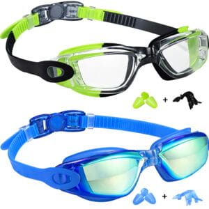 OKULARY PŁYWACKIE DLA DZIECI OKULARKI DO PŁYWANIA NA BASEN ANTI FOG UV x2
