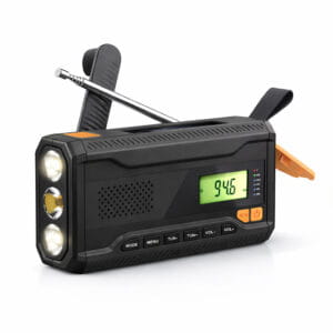 RADIO NA KORBKĘ przenośne solarne DYNAMO awaryjne LATARKA Powerbank SOS