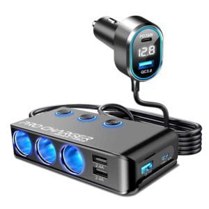 Rozdzielacz Samochodowy Gniazda Zapalniczki 12-24V 4xUSB 3.0QC 2xUSB-C 216W