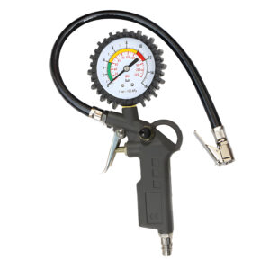 PISTOLET DO POMPOWANIA KÓŁ Z MANOMETREM 16 BAR 220 PSI 370MM 1/4" GUMOWY