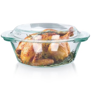 Naczynie żaroodporne z pokrywką szklane 1,4 l+430 ml