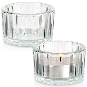 Świecznik szklany na tealight 5,7 cm 2 szt.