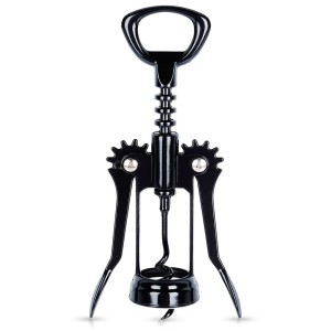 Korkociąg do wina metalowy czarny 16 cm