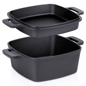 Garnek z pokrywką żeliwny 2w1 CAST LINE 25 cm, 4,5 l / 1,8 l