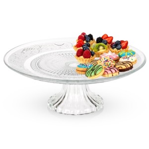 Patera na tort szklana na nóżce 25 cm