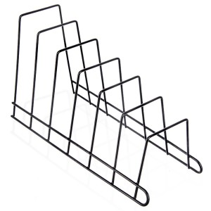 Stojak na pokrywki i talerze metalowy czarny RADKA 34,5x14x19 cm
