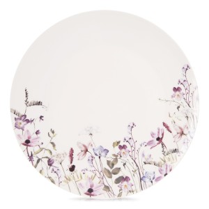Talerz deserowy porcelanowy biały kwiaty LOUKA 20,5 cm
