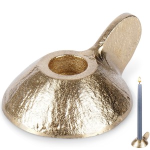 Świecznik aluminiowy złoty 9x7,5x4 cm