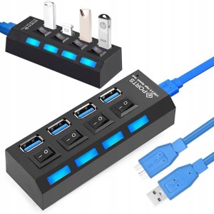 HUB USB 3.0 ROZDZIELACZ 4 PORTY CQT-308