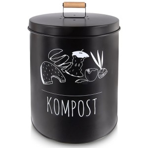 Kompostownik kuchenny z filtrem węglowym metalowy czarny BLACK 8 l
