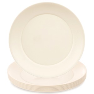 Talerze obiadowe płytkie plastikowe kremowe SANDY 23,5 cm 6 szt.