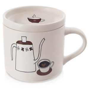 Kubek z pokrywką porcelanowy 420 ml