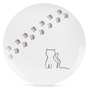 Talerz deserowy porcelanowy biały KOTEK 20,5 cm