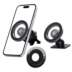 SPIGEN MFT13 MAGNETIC MAGSAFE DASHBOARD & VENT CAR MOUNT SILVER