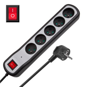 Listwa zasilająca przedłużacz 1,5m 5 gniazd Rebel