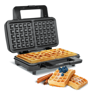 Gofrownica 2 gofry kwadraty 1000W Teesa duża moc nieprzywierająca powłoka