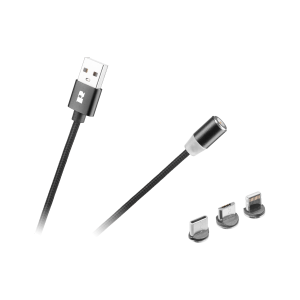 Kabel magnetyczny USB - USB-C typ C lightning iPhone micro USB 3w1 1m Rebel
