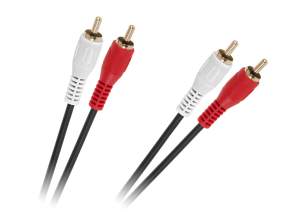Kabel 2 x RCA - 2 x RCA 1,5m czarny 4mm