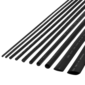 Rurka termokurczliwa zestaw rurek 3,0mm 1m 10 szt czarne Rebel
