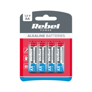 Baterie alkaliczne AA LR06 R6 LR6 4 sztuki 1,5V paluszki Rebel