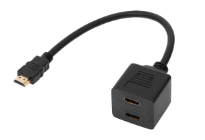 Adaptor HDMI wtyk-2 x gniazdo na kablu 30cm