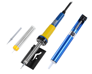 Zestaw lutowniczy lutownica 30W cyna grot odsysacz