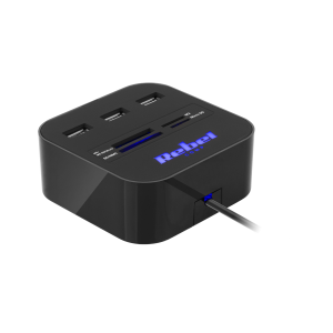 HUB USB 2.0 Rebel Rozgałęźnik Rozdzielacz Portów 480 Mb/s MicroSD