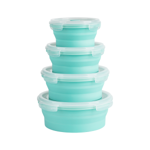 Zestaw okrągłych pojemników silikonowych Teesa