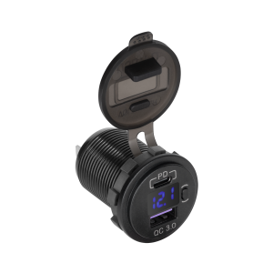 Ładowarka samochodowa USB + USB typu C z funkcją QC i PD