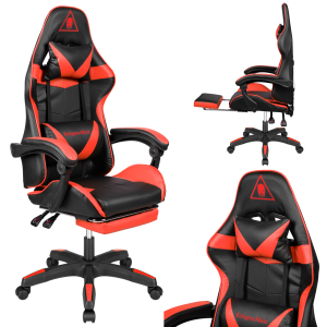 Fotel gamingowy dla gracza obrotowy krzesło biurowe podnóżek Kruger&Matz