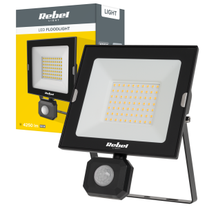 Halogen reflektor LED naświetlacz lampa 50W czujnik ruchu zmierzchu Rebel