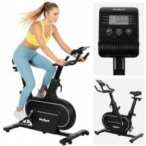 Rower spinningowy treningowy stacjonarny regulowany LCD 120kg uchwyt Rebel