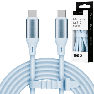 Kabel USB C - USB C 100 W 1 m silikonowy niebieski Kruger&Matz Basic