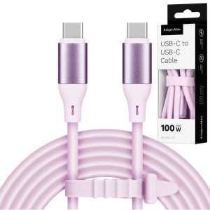 Kabel USB C - USB C 100 W 1 m silikonowy różowy Kruger&Matz Basic