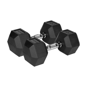Hantle żeliwne gumowane HEX 2x 15 kg Rebel hexagonalne zestaw 30kg SOLIDNE