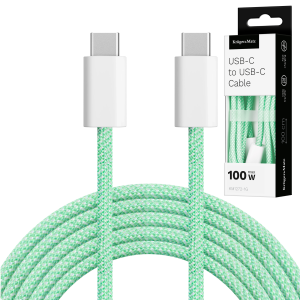 Kabel USB typu C  Kruger&Matz Basic zielony 100 W 1 m