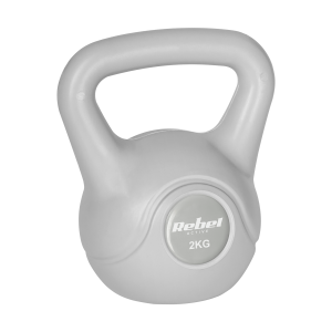 Kettlebell 2kg szary kettle hantel odważnik kula do ćwiczeń ABS Rebel