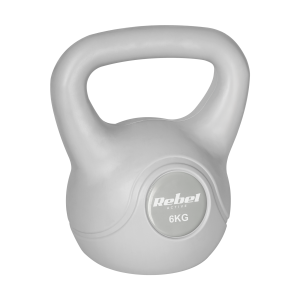 Kettlebell 6kg szary kettle hantel odważnik kula do ćwiczeń ABS Rebel