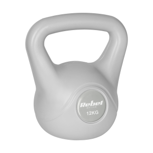Kettlebell 12kg szary kettle hantel odważnik kula do ćwiczeń ABS Rebel