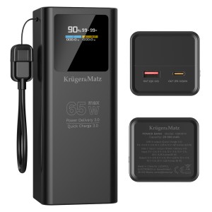 PowerBank Kruger&Matz 20000 mAh Li-pol 65W z funkcją QC oraz PD
