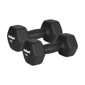 Hantelki żeliwne neoprenowe HEX 2x7kg do ćwiczeń treningu fitness Rebel